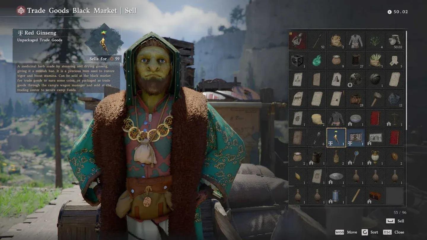 Trade goods in inventory