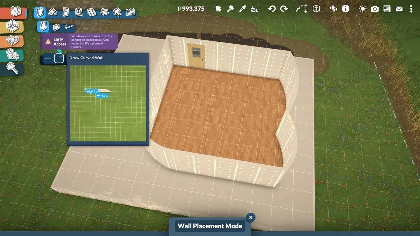 Curved wall tool selection
