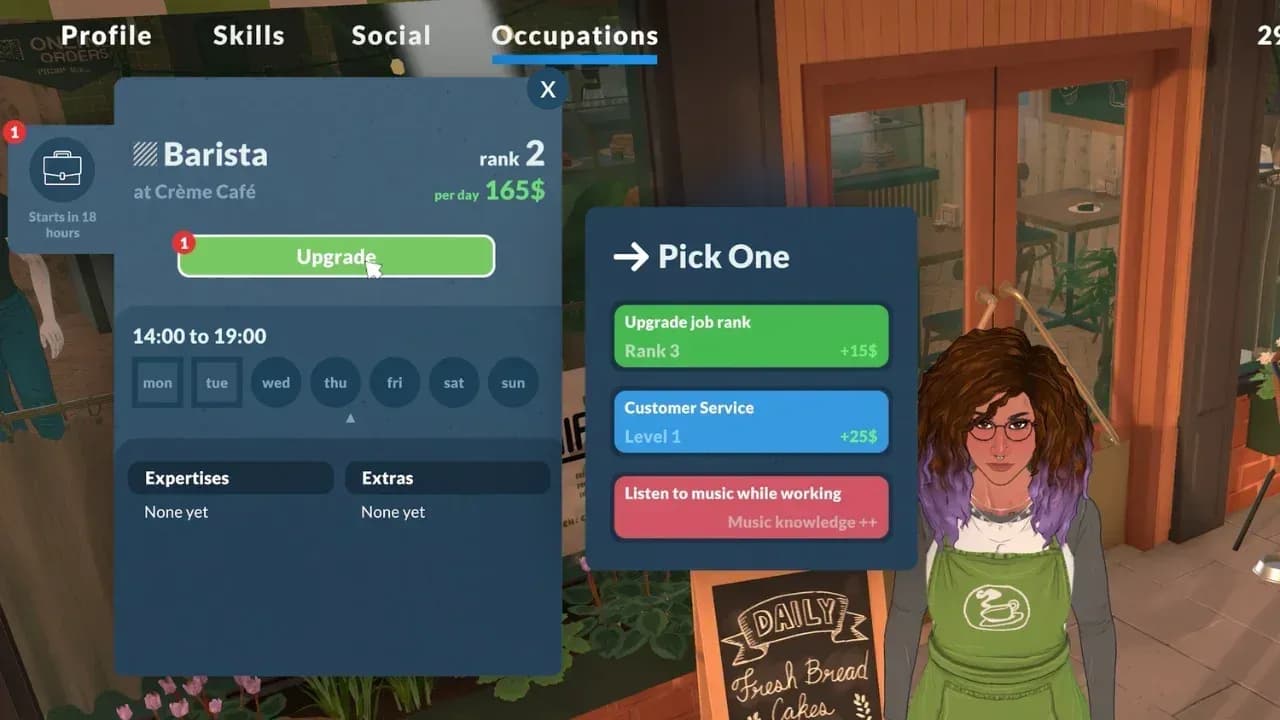 Occupations tab job listings