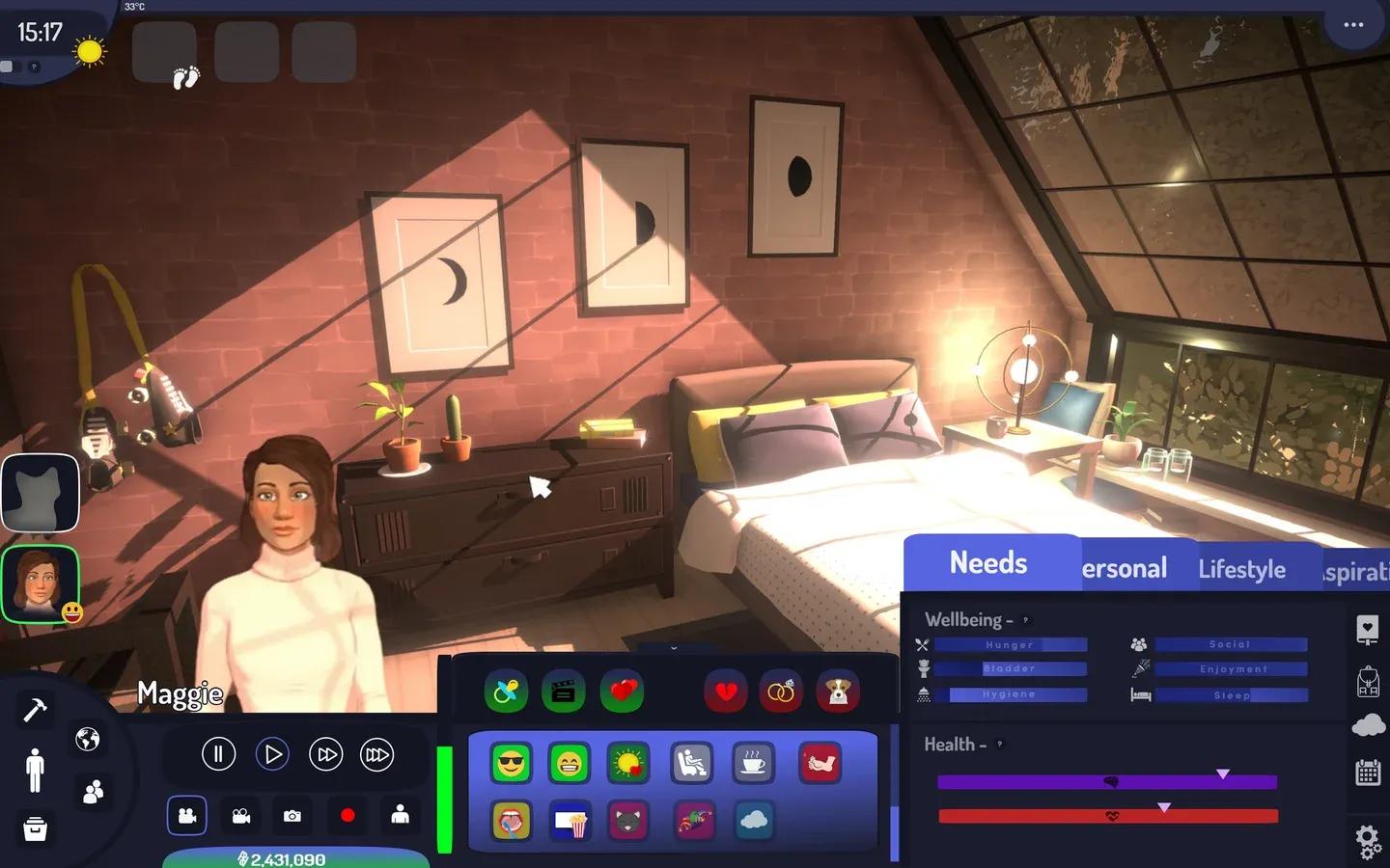 Needs panel in thoughts tab