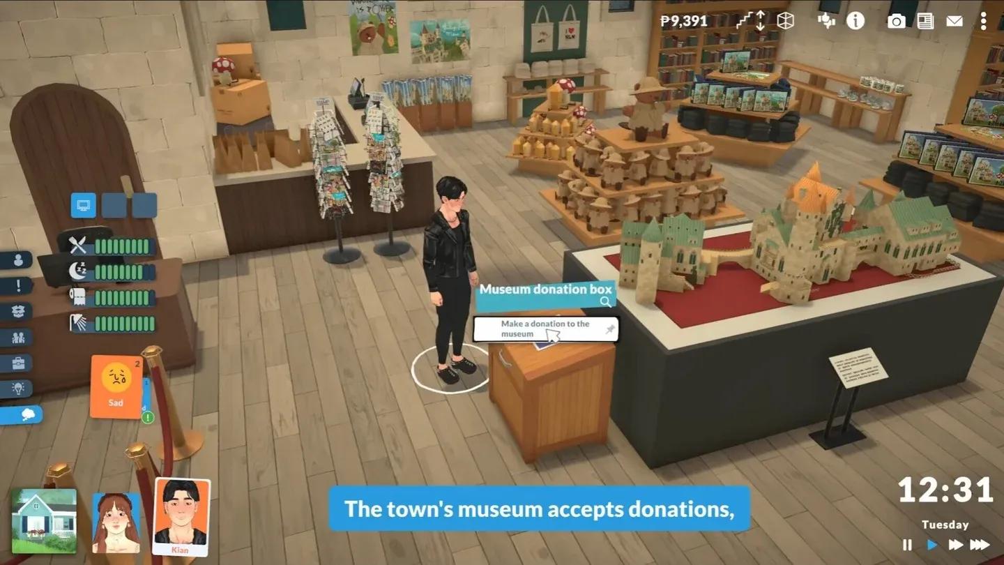 Museum donation box menu