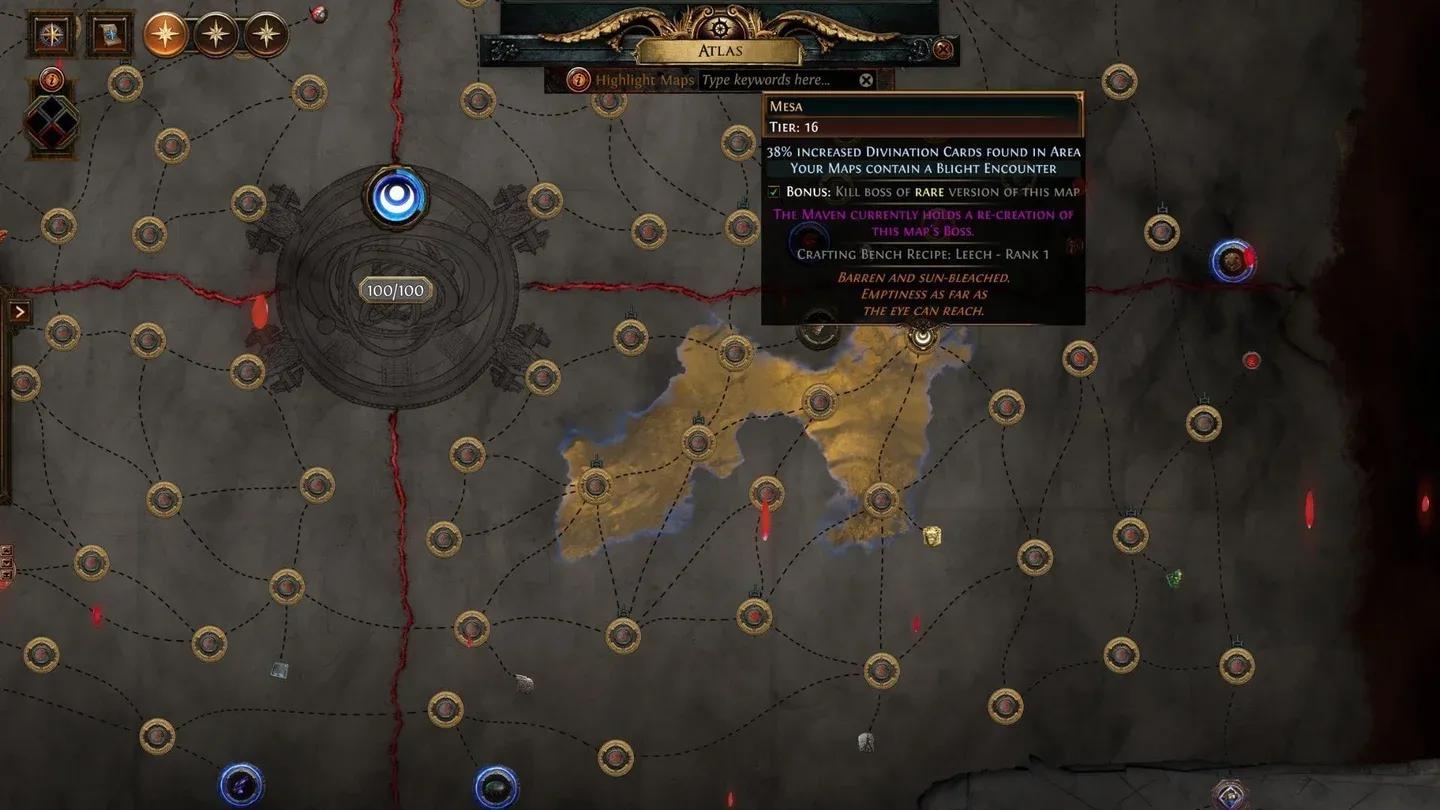 Four Voidstone slots anchor the Atlas