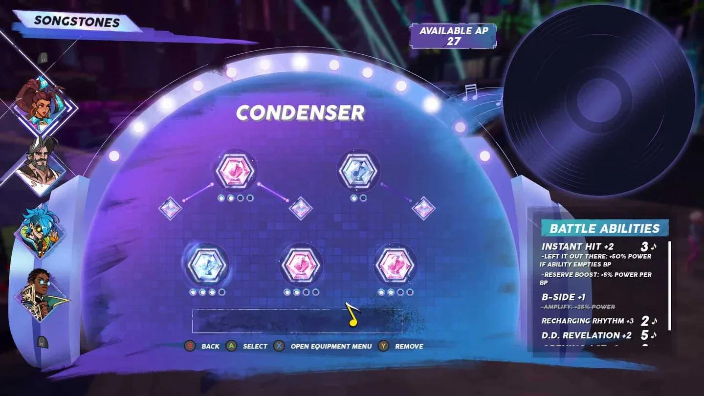 Songstone loadout screen