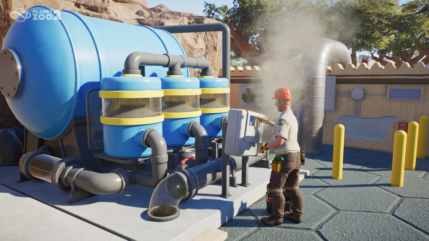 Planet Zoo 2 water filter placement in facilities utilities menu
