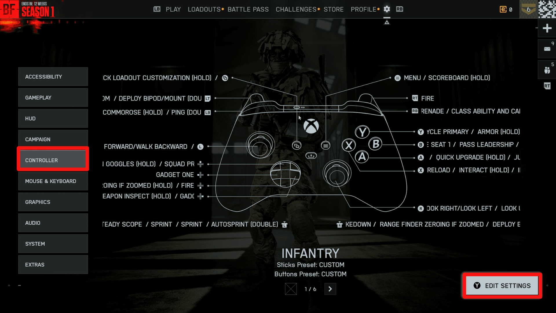 PS5 settings in Battlefield 6 Redsec ...