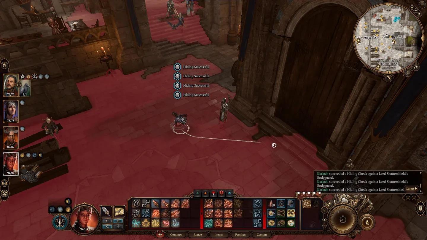 Assassin stealth action bar