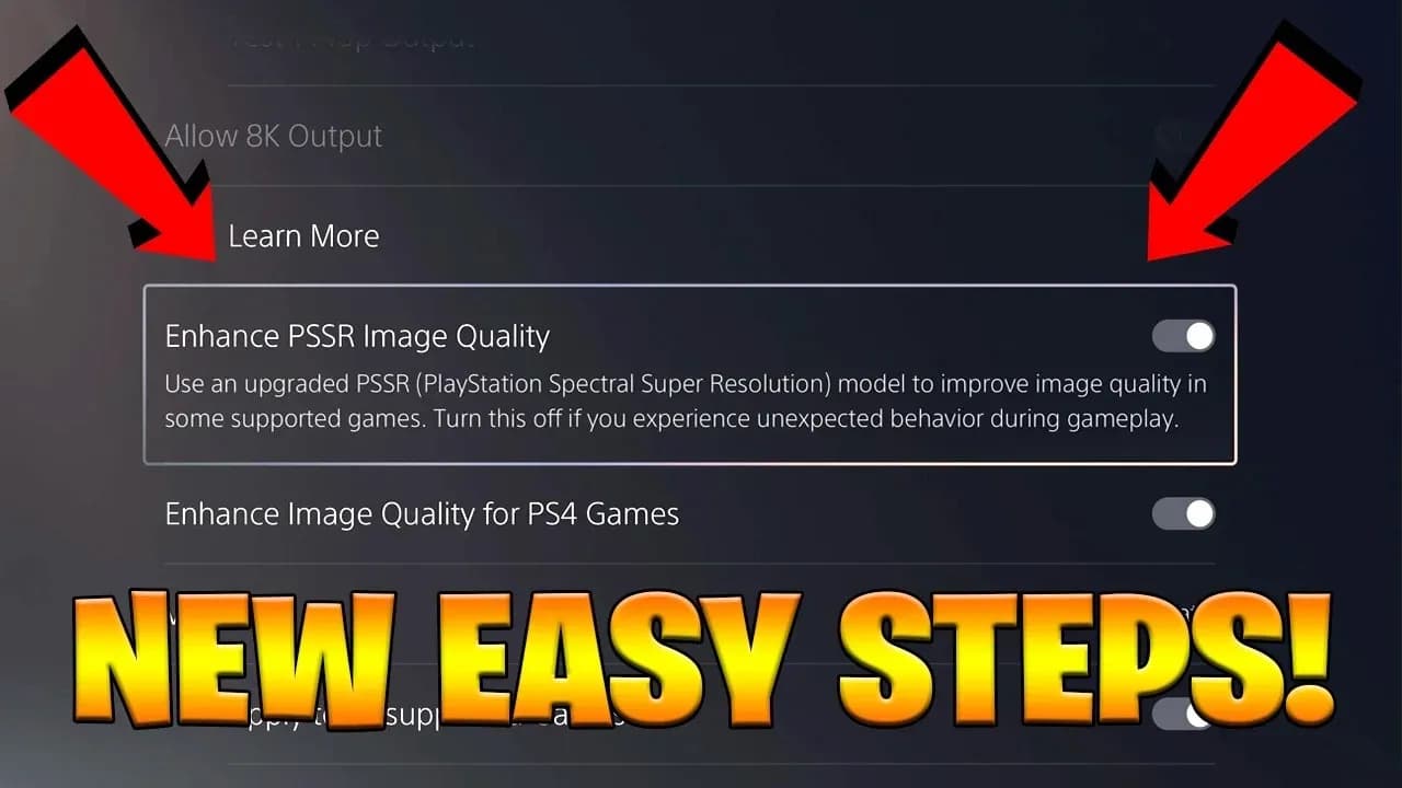 PS5 Pro PSSR 2 toggle option