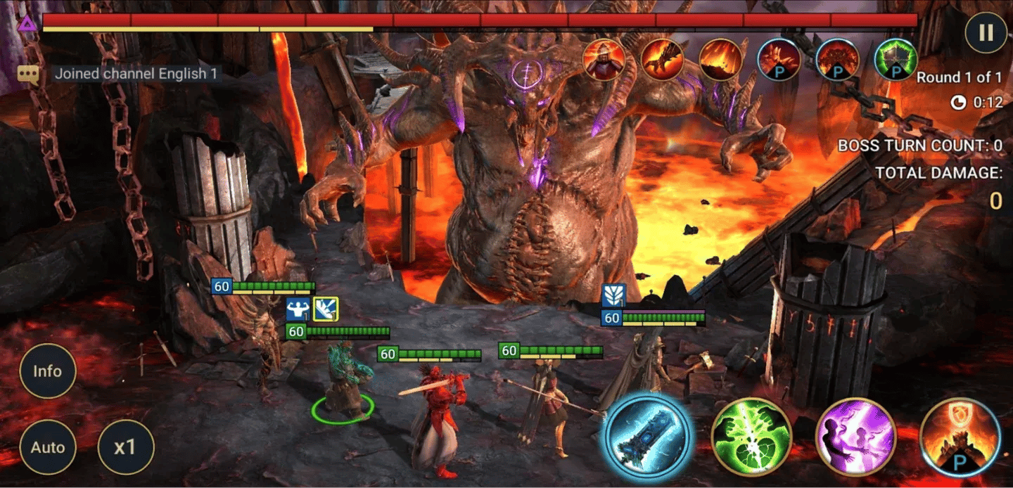 Active debuffs on the Demon Lord