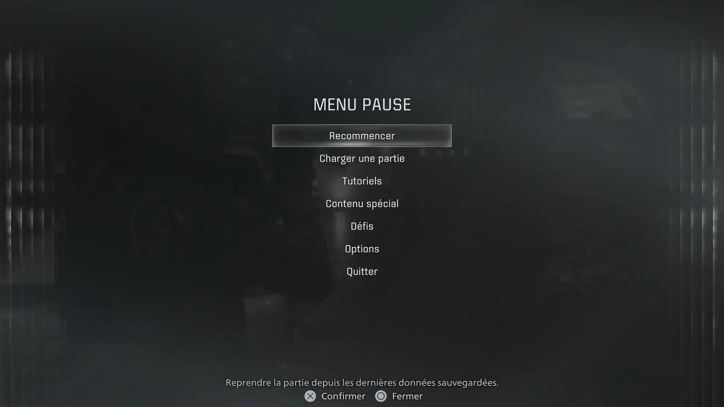 Options de contrôle dans RE Requiem
