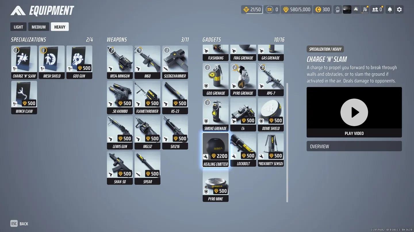 Heavy loadout weapon pairing