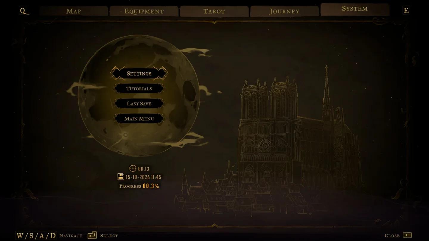 All skins in pause menu system tab showing character skin button