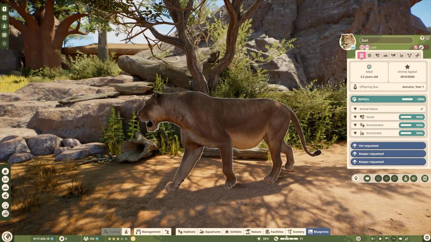 Wild boar group in Planet Zoo 2 breeding enclosure
