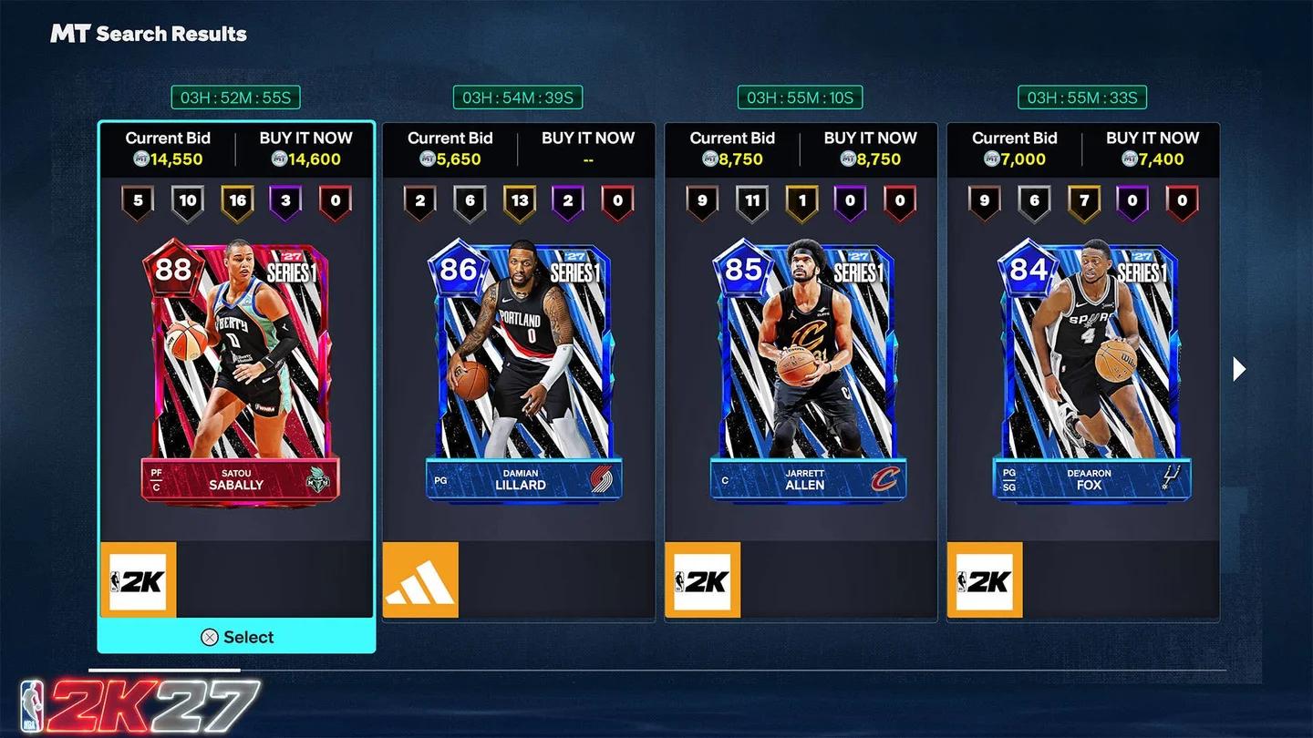 Interfaz de usuario de recompensas de envío de cartas de The Exchange de MyTEAM de la temporada de NBA 2K27