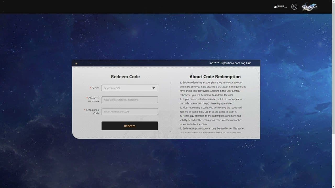Enter codes for instant rewards