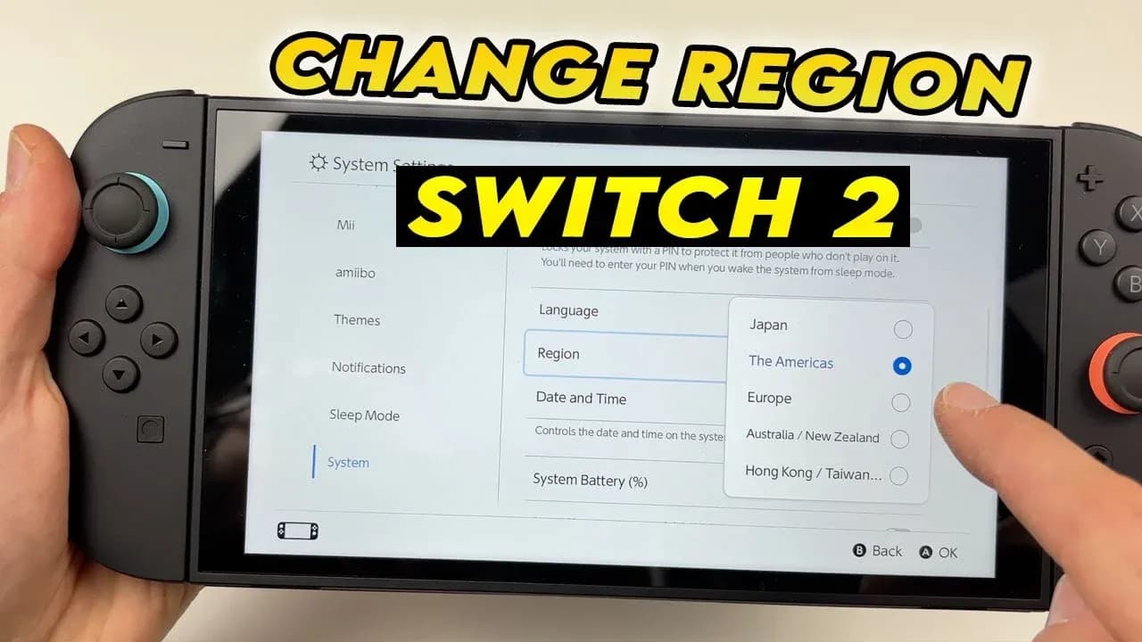 Region switch takes minutes