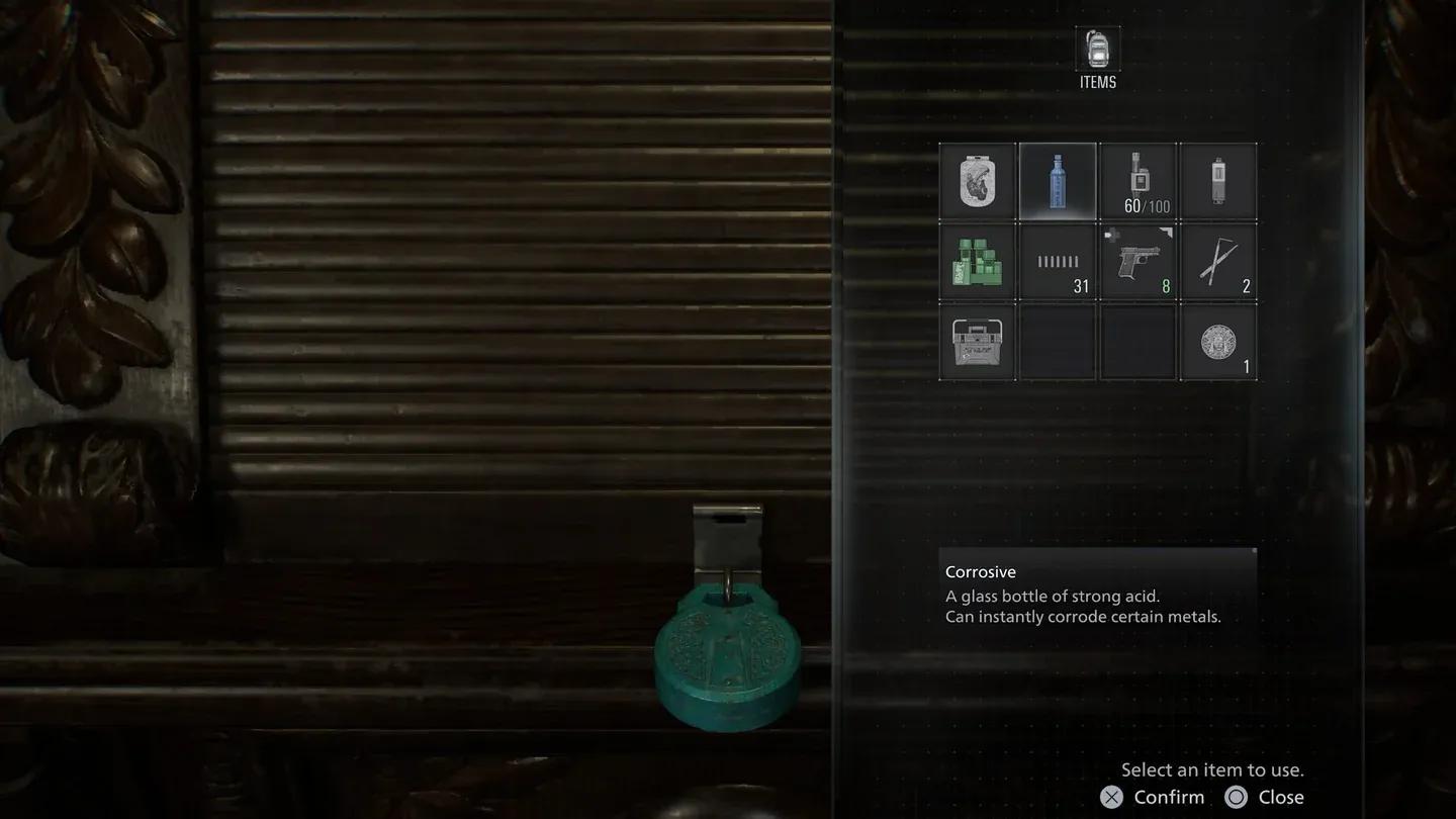 Corrosive removes the padlock