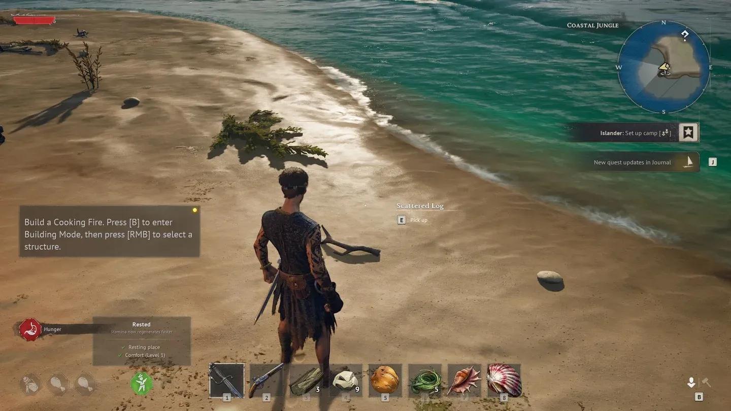 Beach resource gathering route