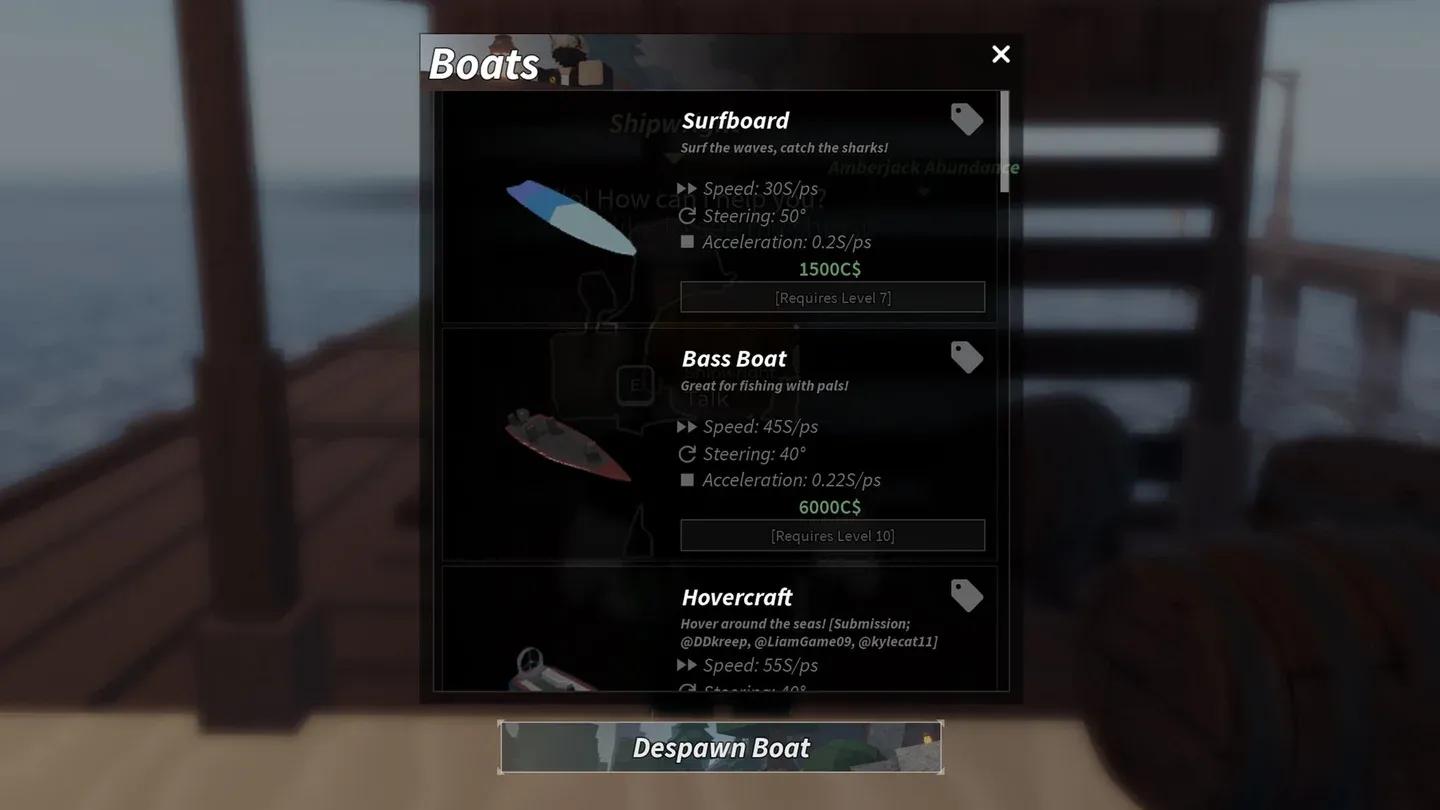 Cruiser Boat costs 250,000 Coins