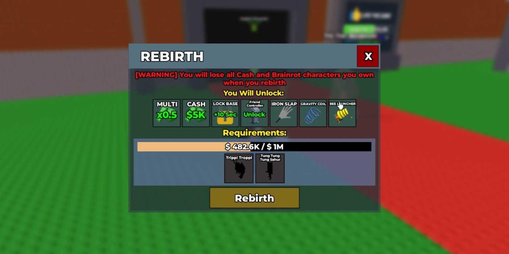 Rebirth menu screen
