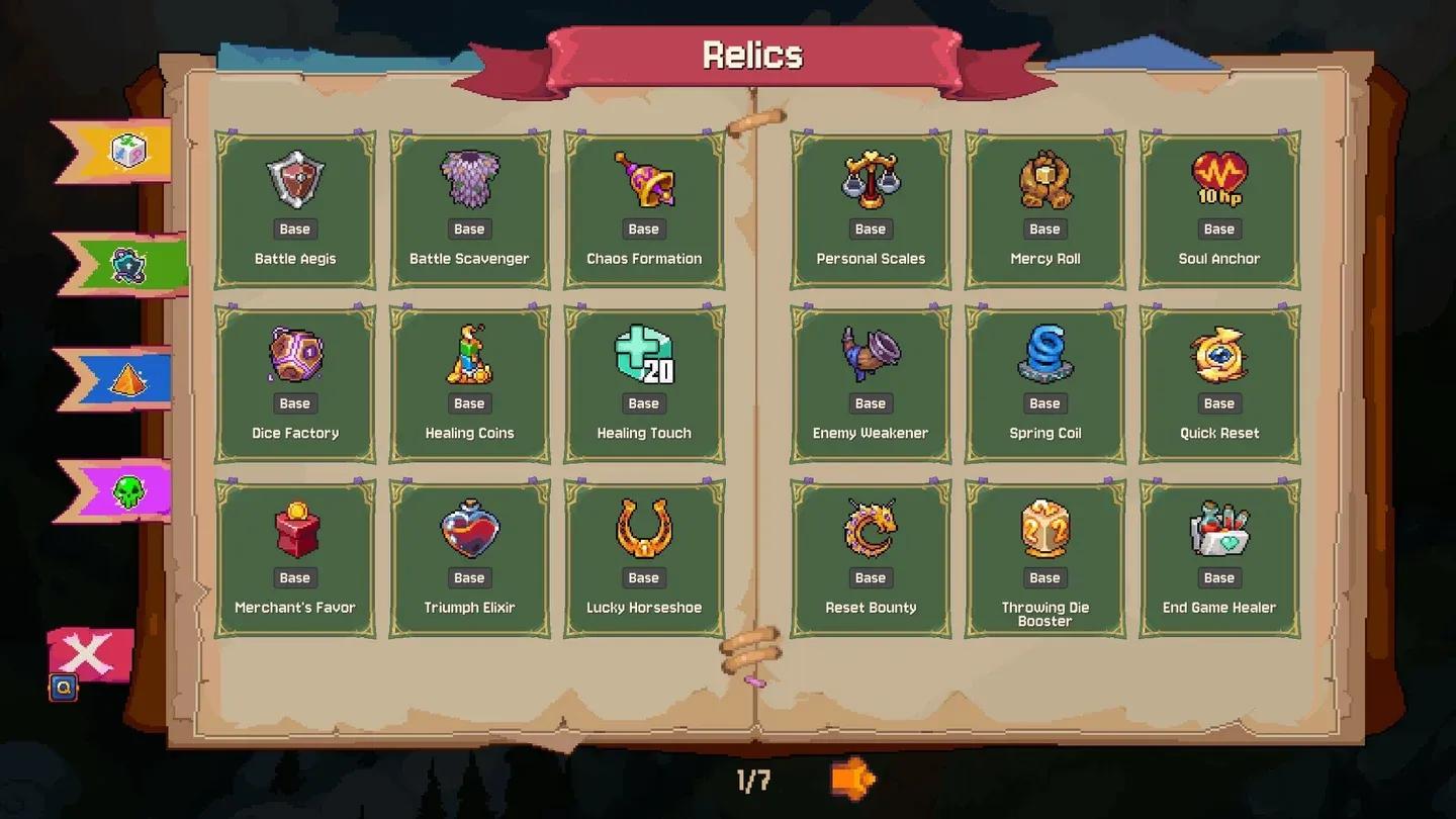 Active relic stat bonuses