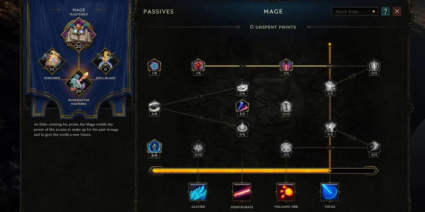 โหนด Skill Tree ของ Fireball