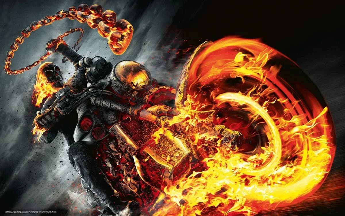 Ghost Rider Flame Bike Skeleton 3D Effect Smashed Wall Sticker Poster Mural  366 | eBay