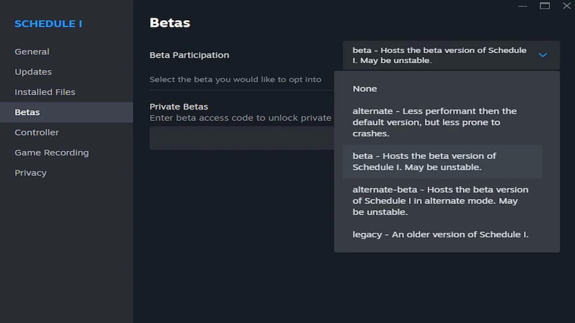 How to play Schedule 1 beta