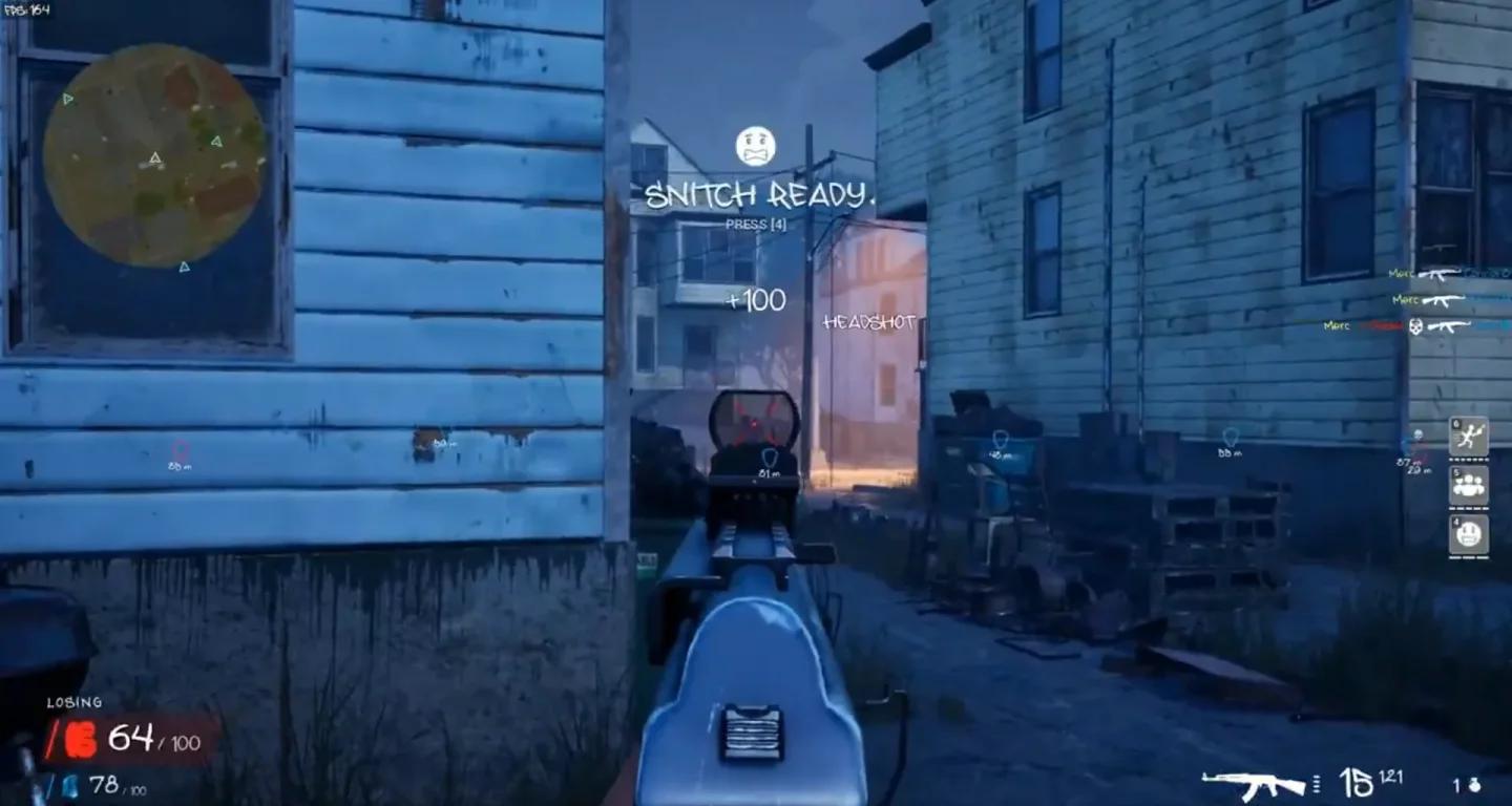 Hood Warfare 2 Snitch killstreak ready notification on screen