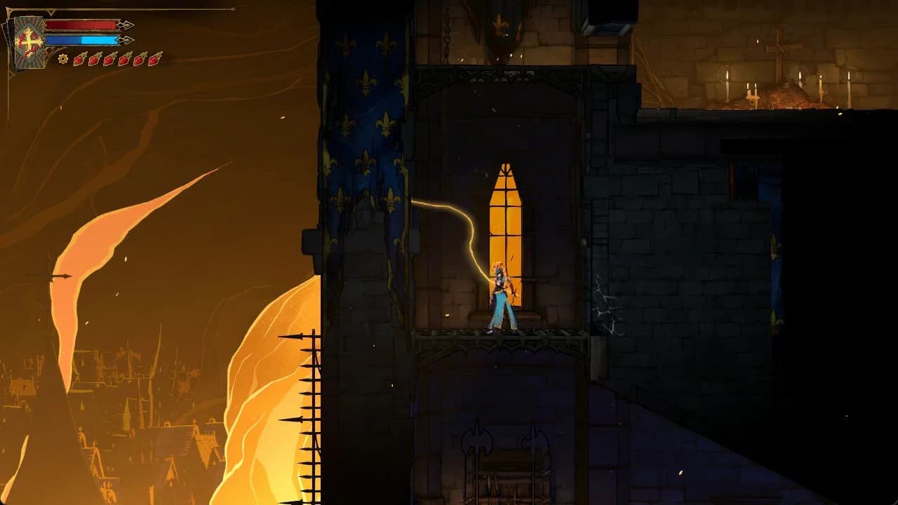 Rose Belmont reaching the Trembling Eye chest in the upper section of Pillaged Tombs