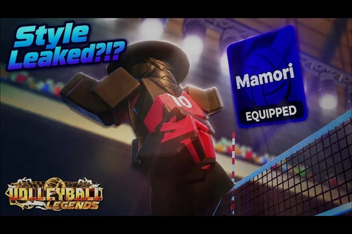 Mamori Style stat breakdown showing Parry Block and Speed values in Volleyball Legends