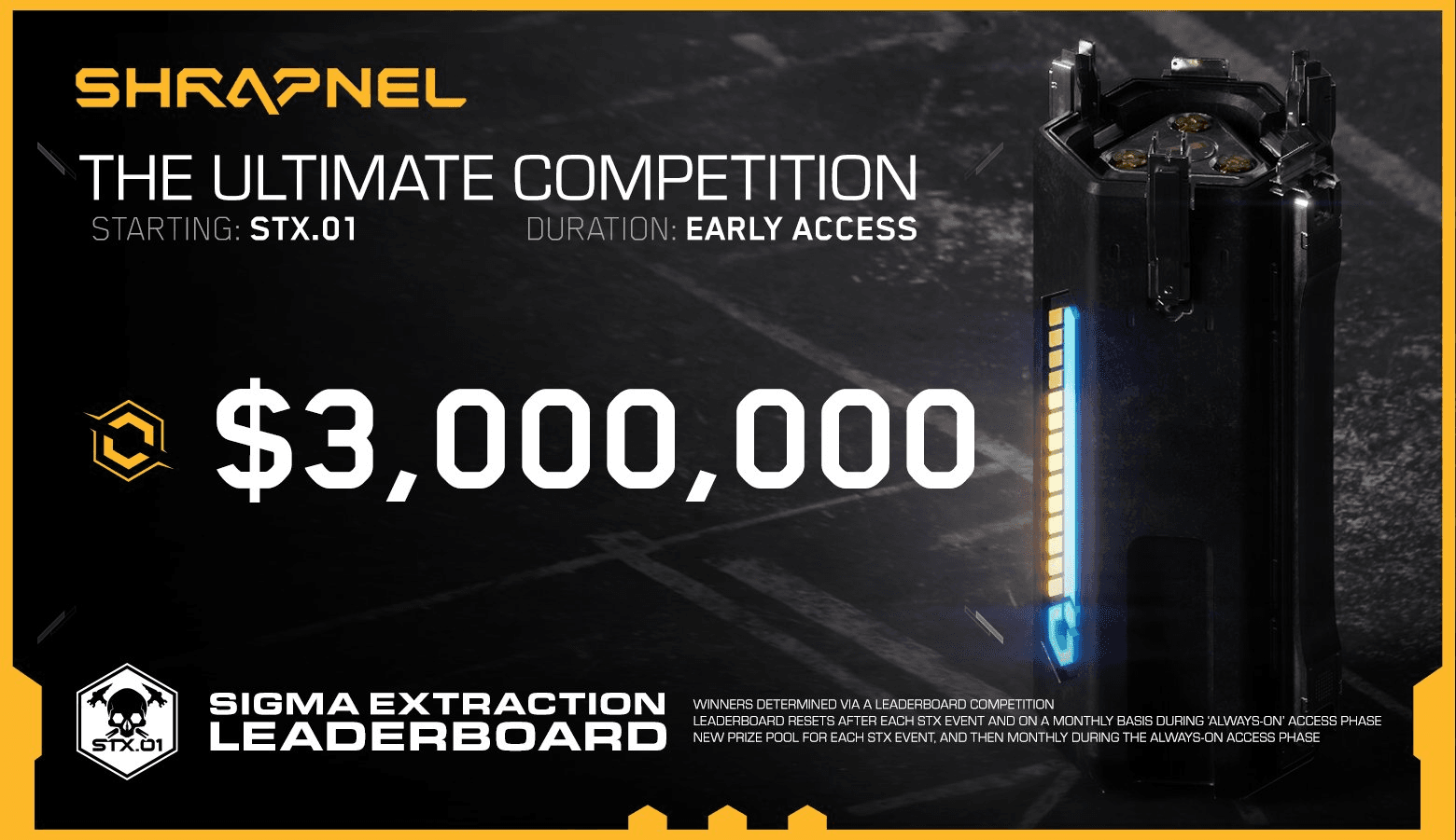 Shrapnel STX.01 Launch Pushed to 2024 with $3M Prize Pool image