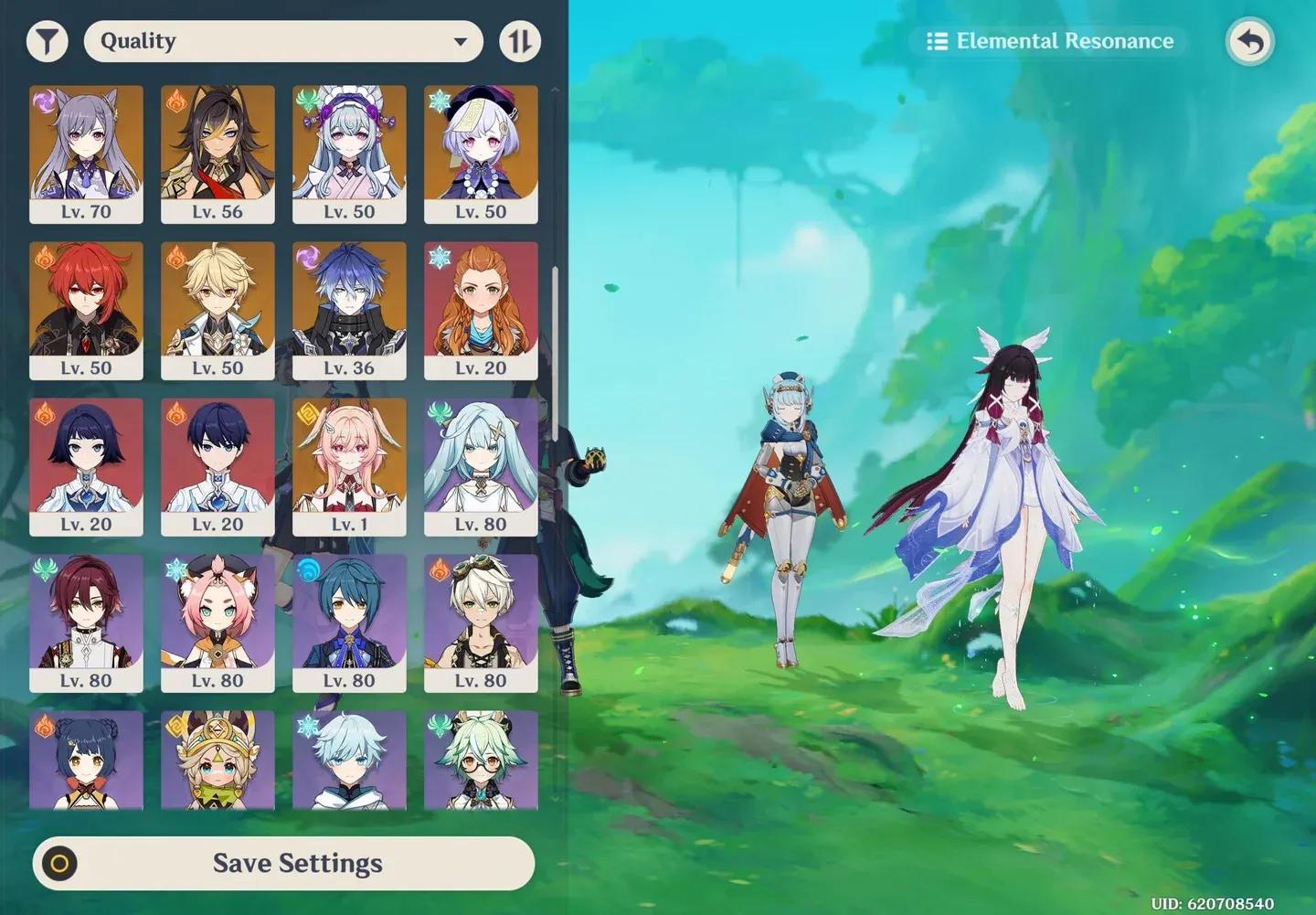 Linnea's base stats at level 90