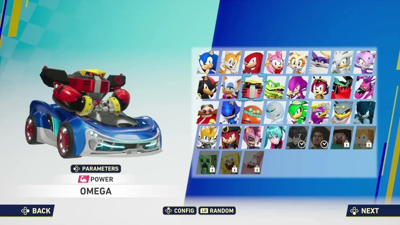 CrossWorlds character select screen