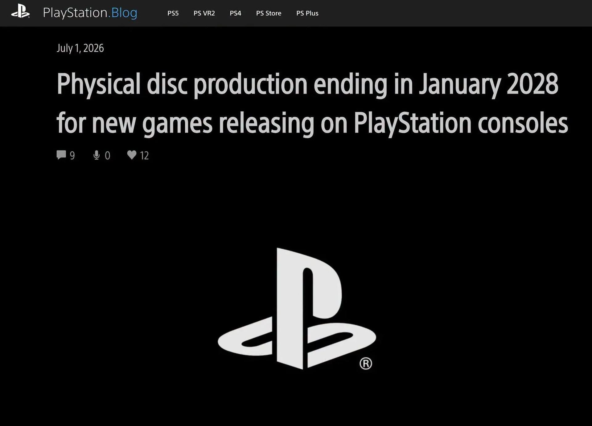 The Official Death of Physical Media: Sony is Pulling the Plug on Discs :  r/videogames