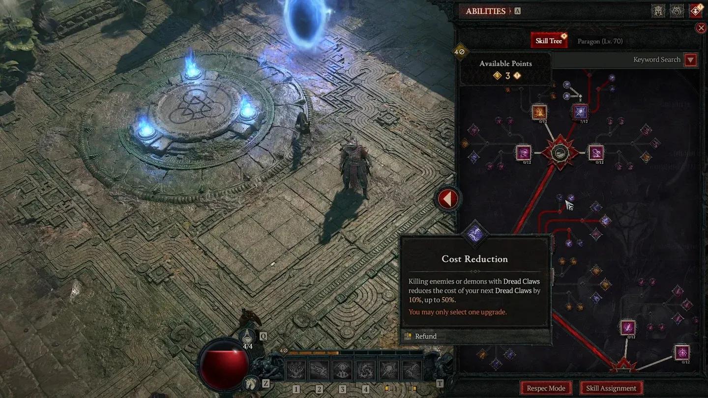 Warlock Dread Claws skill setup