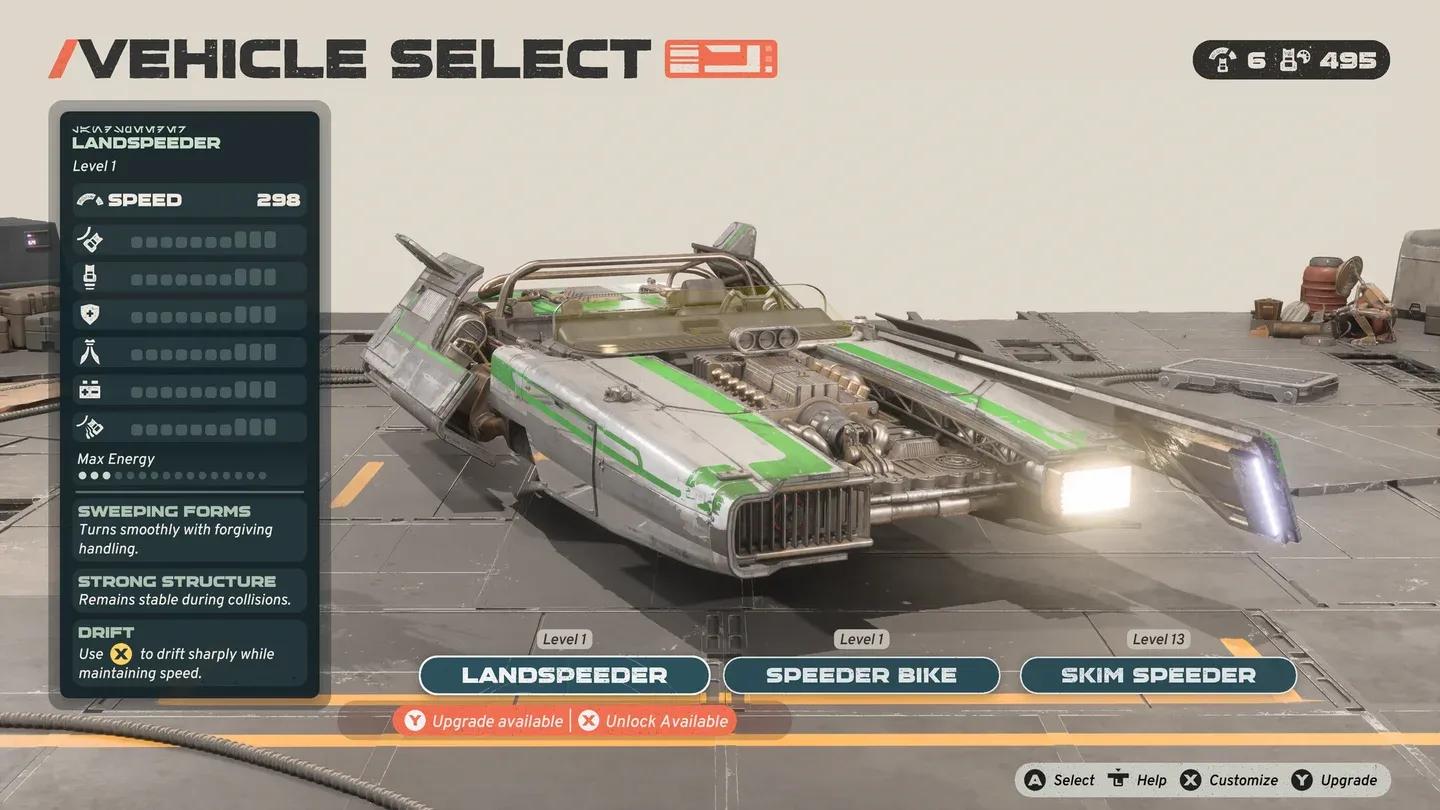 Landspeeder drift cornering