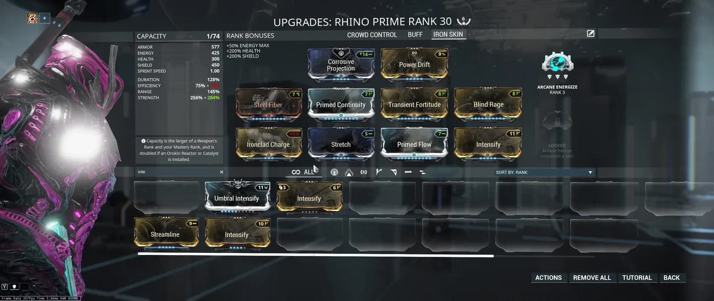 Rhino Iron Skin ability active