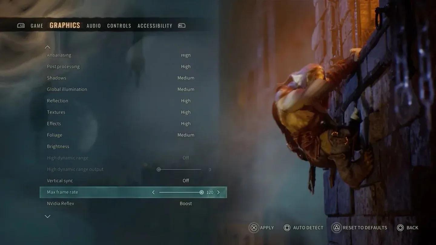 Menú de configuración de Post Processing