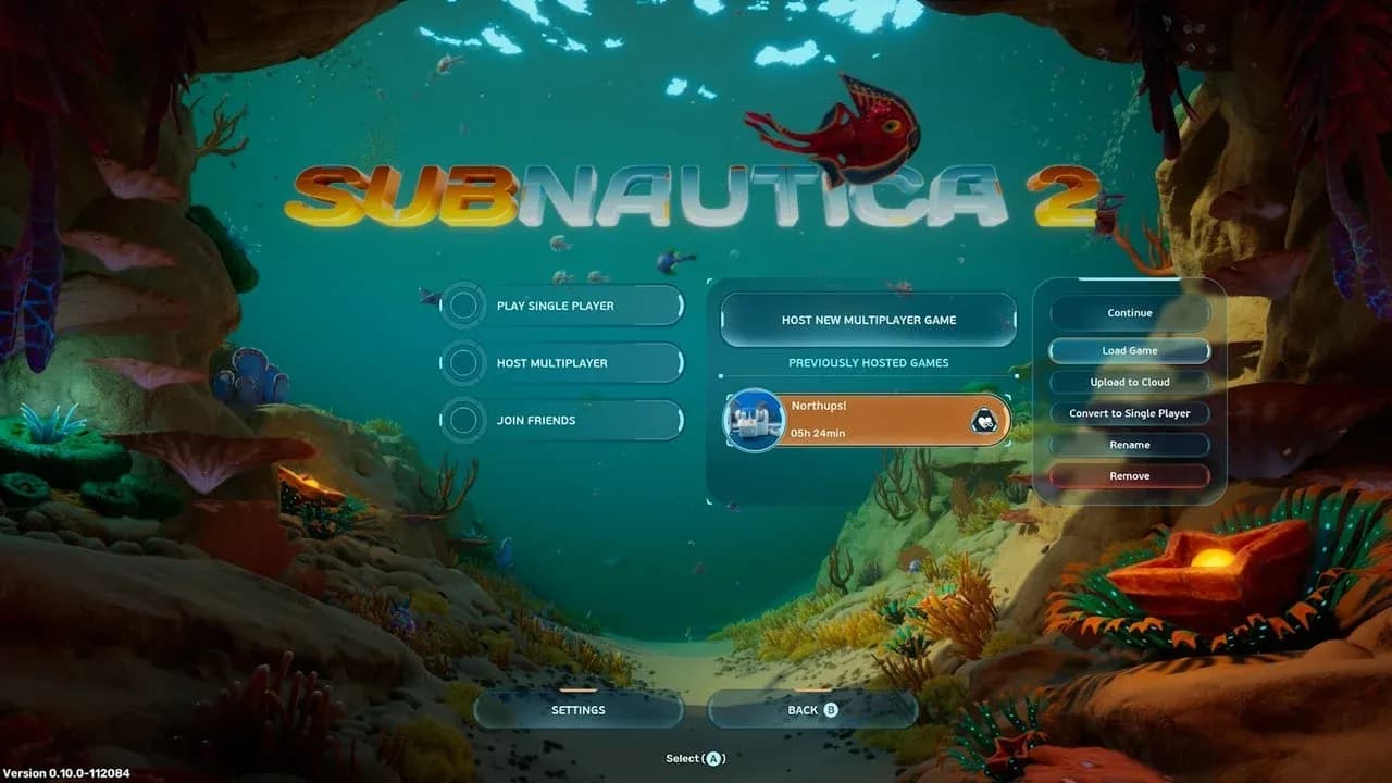 Hosting a session from main menu