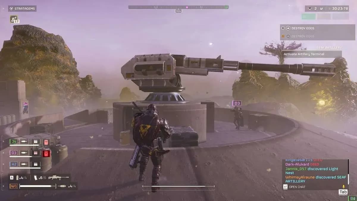 地图上的超级地球炮兵站点