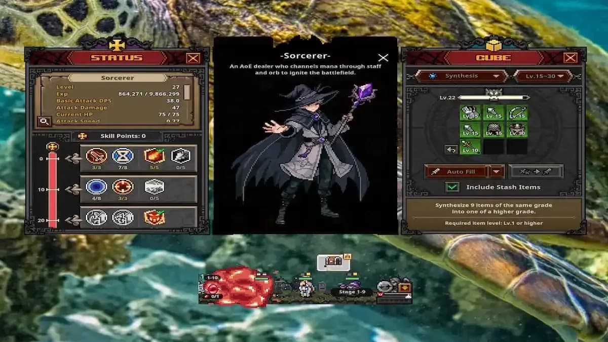 Sorcerer build in TBH: Task Bar Hero ...