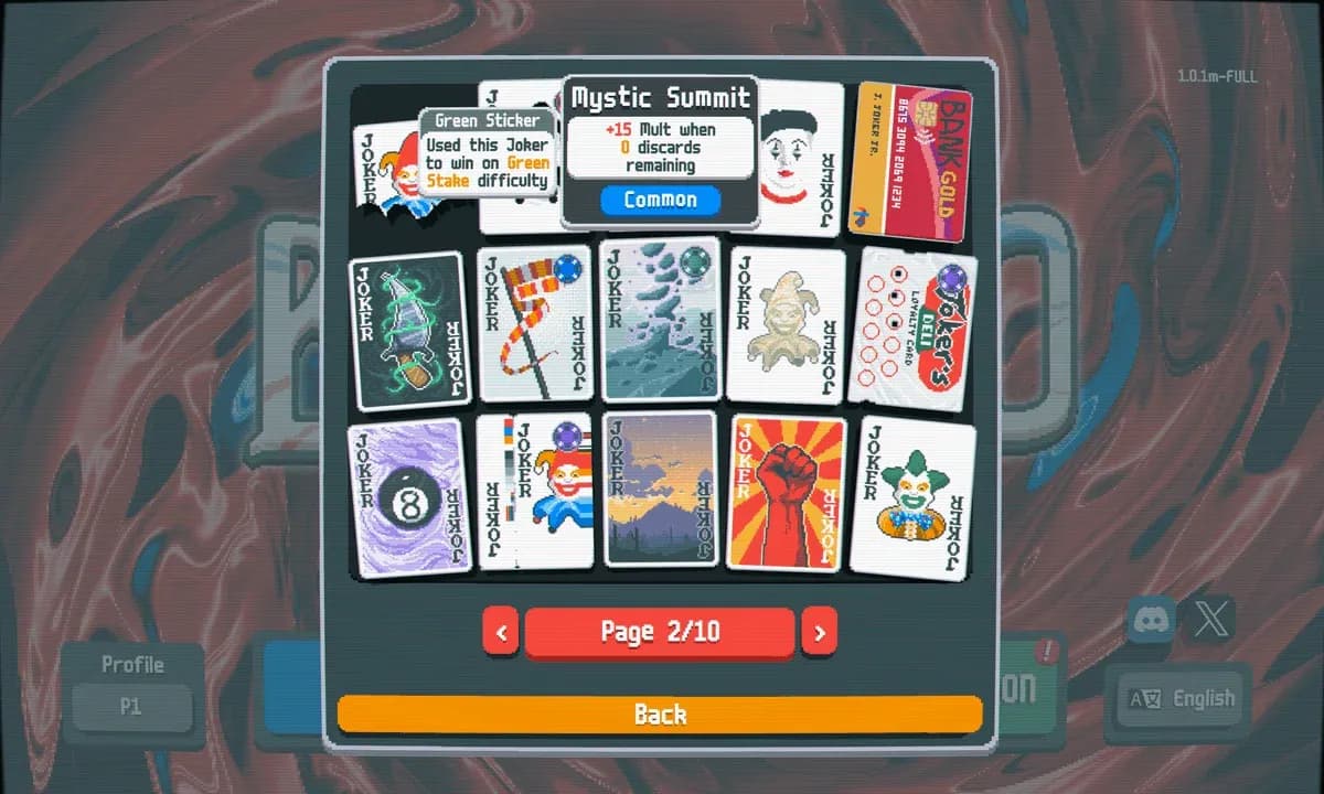 Rental sticker on a Joker card