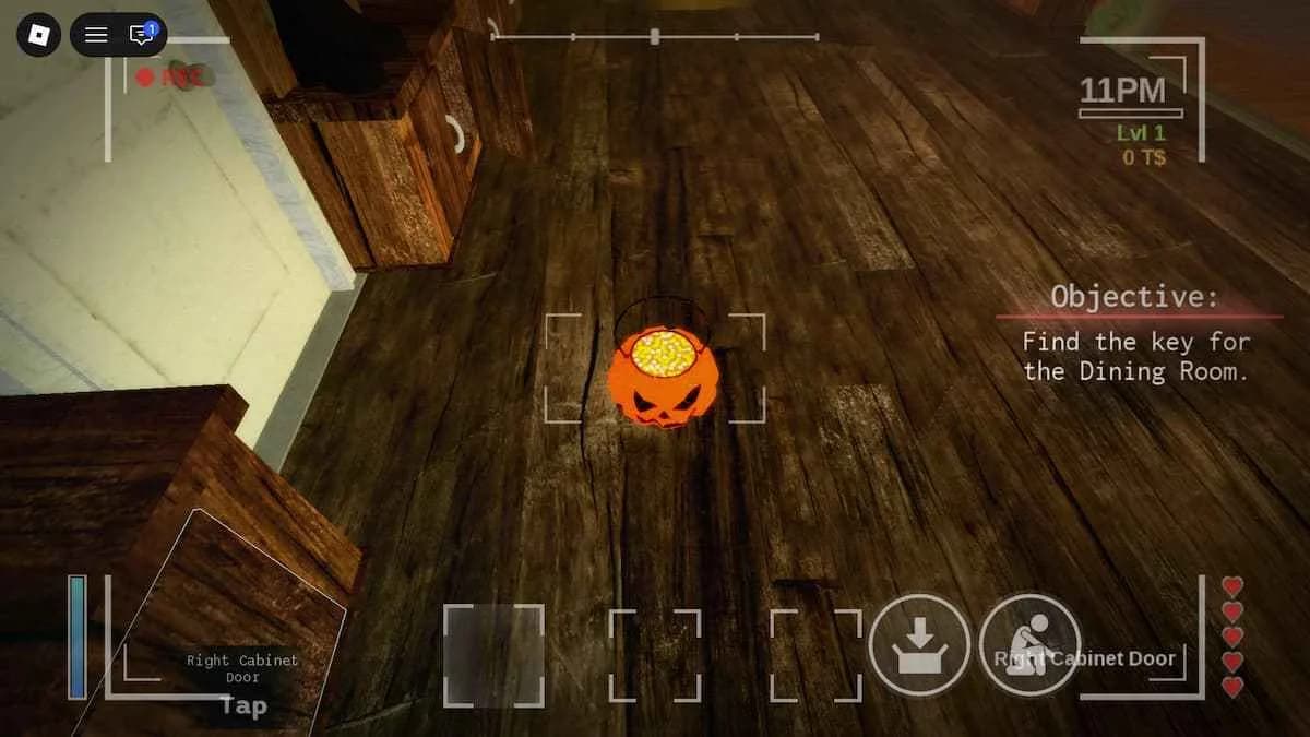Candy Bucket Gegenstand auf dem Boden nahe dem Spawn-Punkt in Paranormal Akt 1