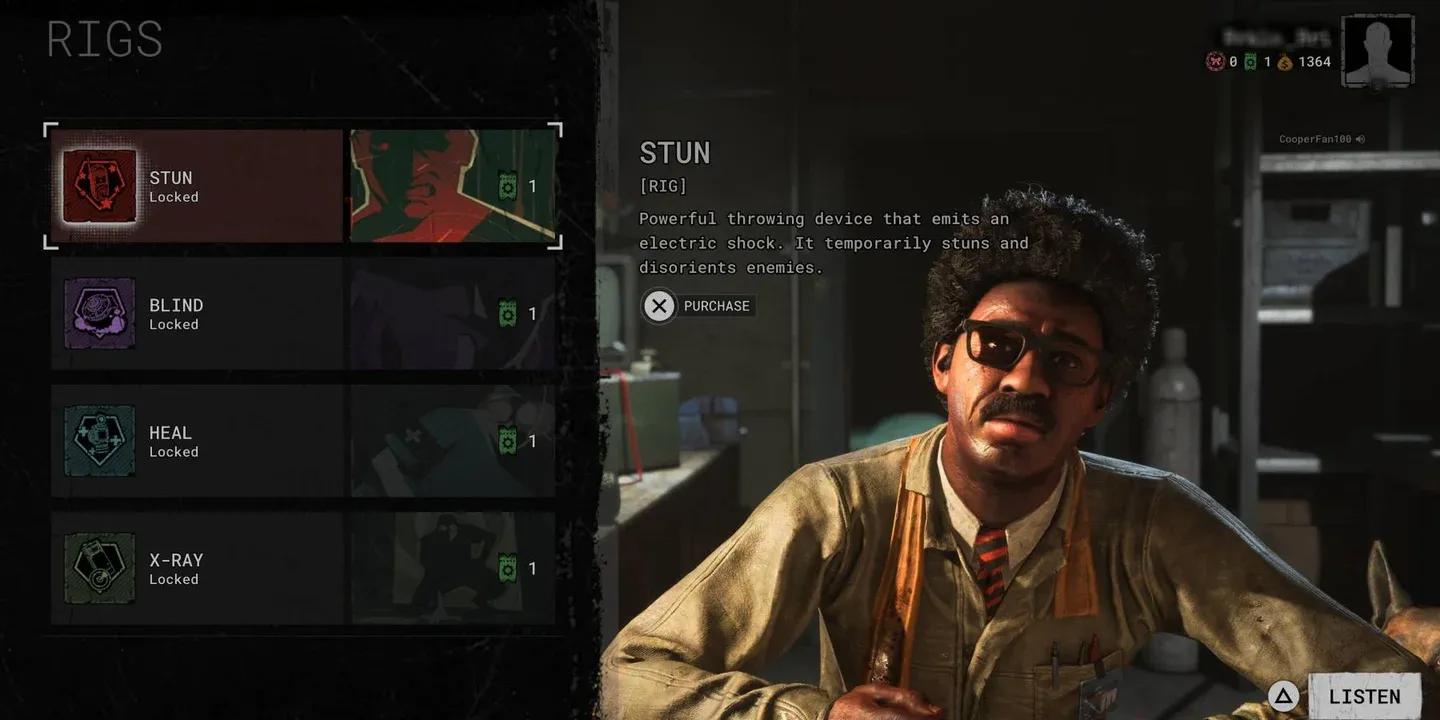 Stun Rig loadout selection