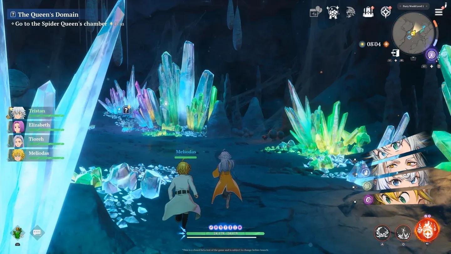 Meliodas team party screen