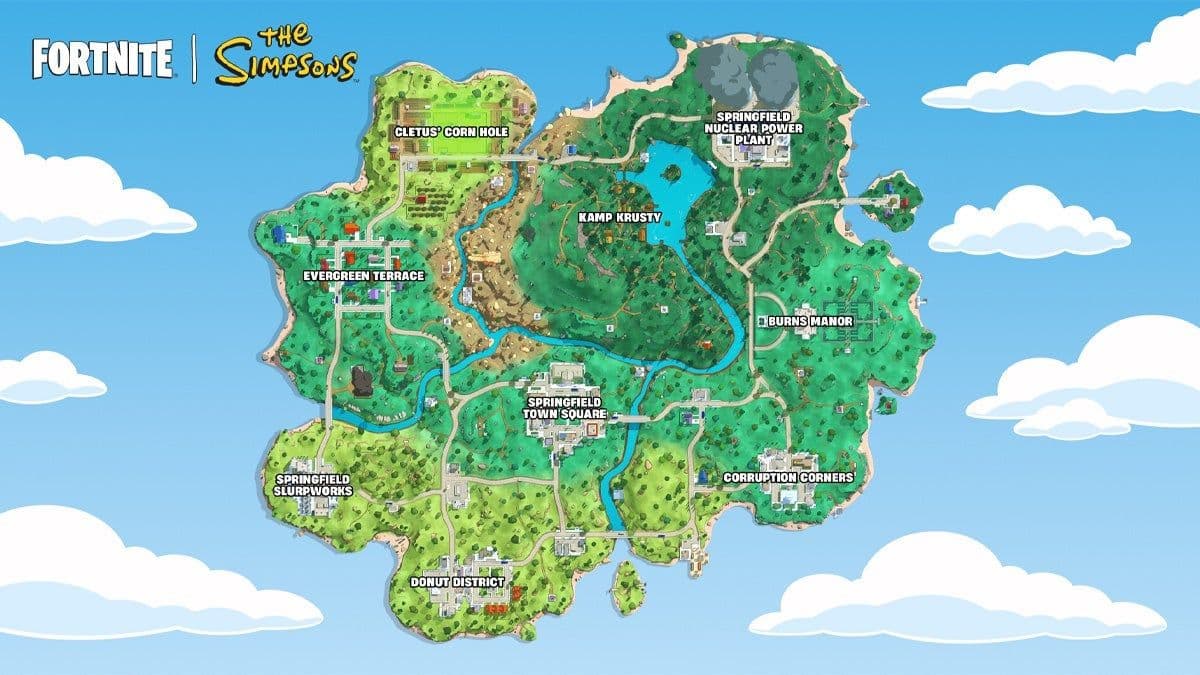 Fortnite Simpsons Map Guide: Best Drop Locations & Best Loots