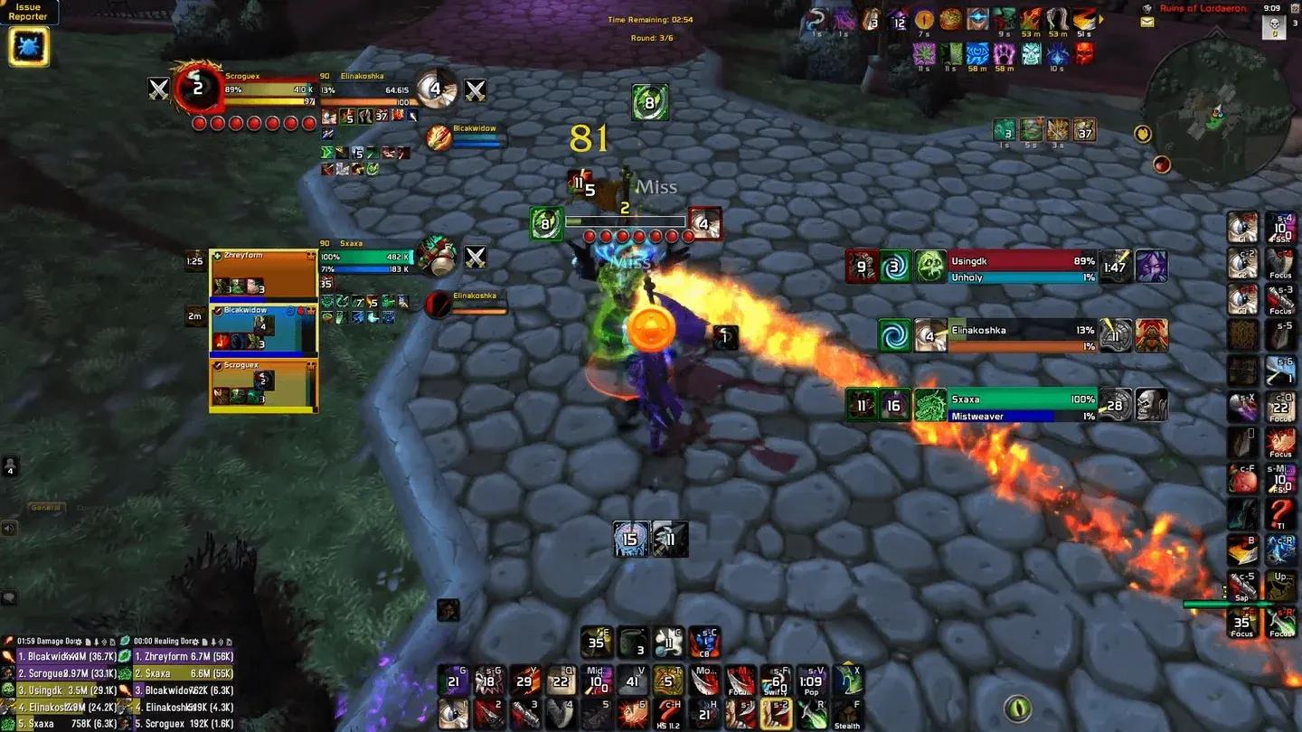 Arena DPS scoreboard