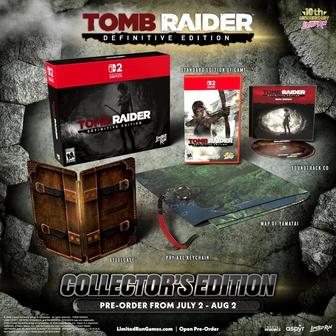 Tomb Raider: Definitive Edition Nintendo Switch 2 physical release  announced, standard and collector's edition versions