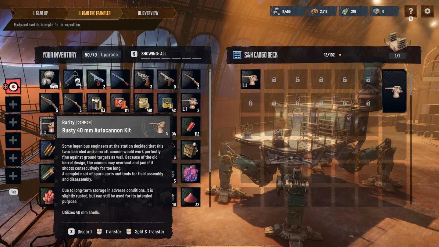 Trampler cannon loadout screen