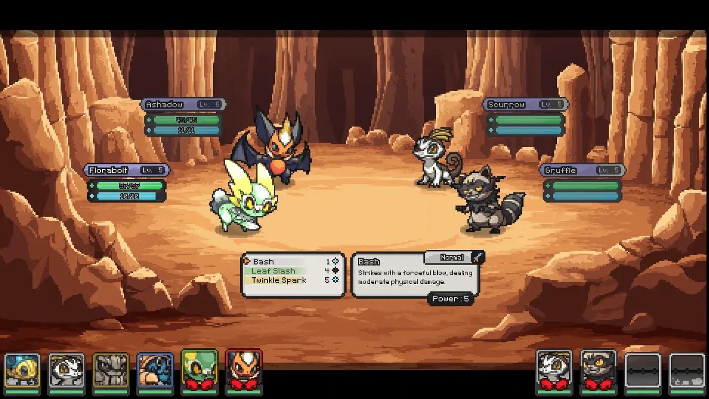 Monstie battle selection screen